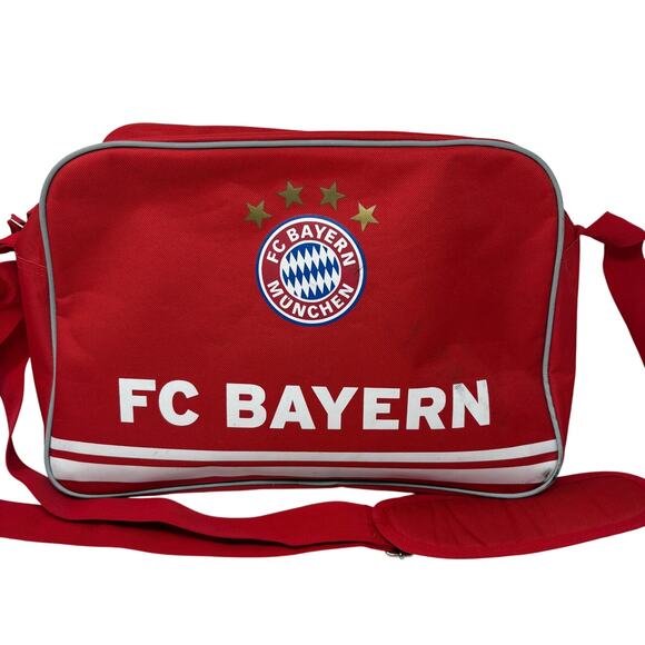 FC Bayern Flap top Messenger Bag Football Club Sport Soccer Red - Picture 1 of 8